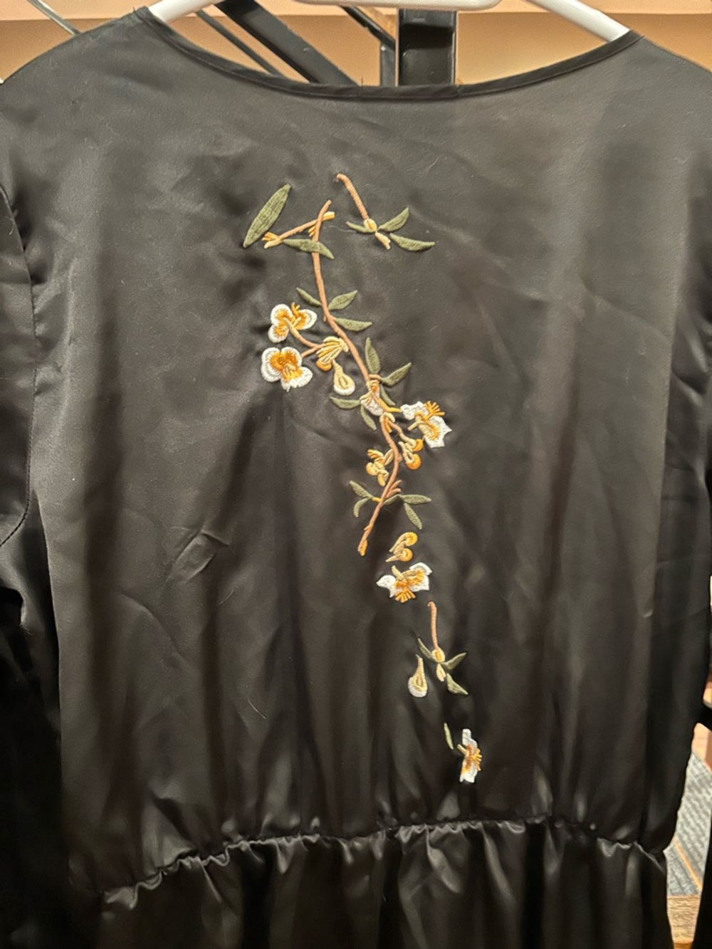 Black Embroidered Floral Jumpsuit